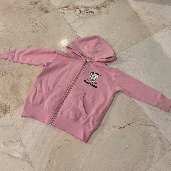5/$50⭐️ SKI VAIL COLORADO PINK FULL ZIP SWEATSHIRT HOODIE 18 Mos - Picture 3 of 3
